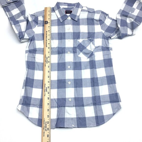 New UNTUCKit Women's Blue Plaid Shirt Volnay Button Up Long Sleeves size 2 - Picture 5 of 7